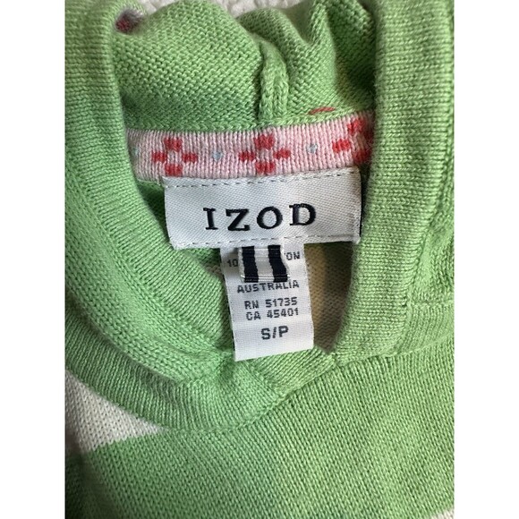 Izod Women’s Mint Green Striped Hoodie Sweater Sz S/P - Picture 4 of 9